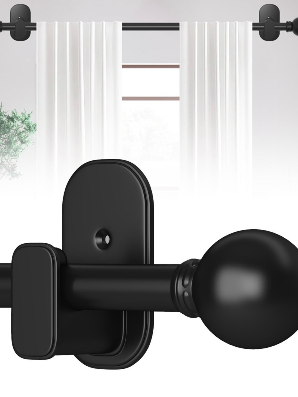Adjustable Curtain Rods, 36-88",
Matte Black